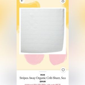 Pehr Stripes Away Organic Crib Sheet